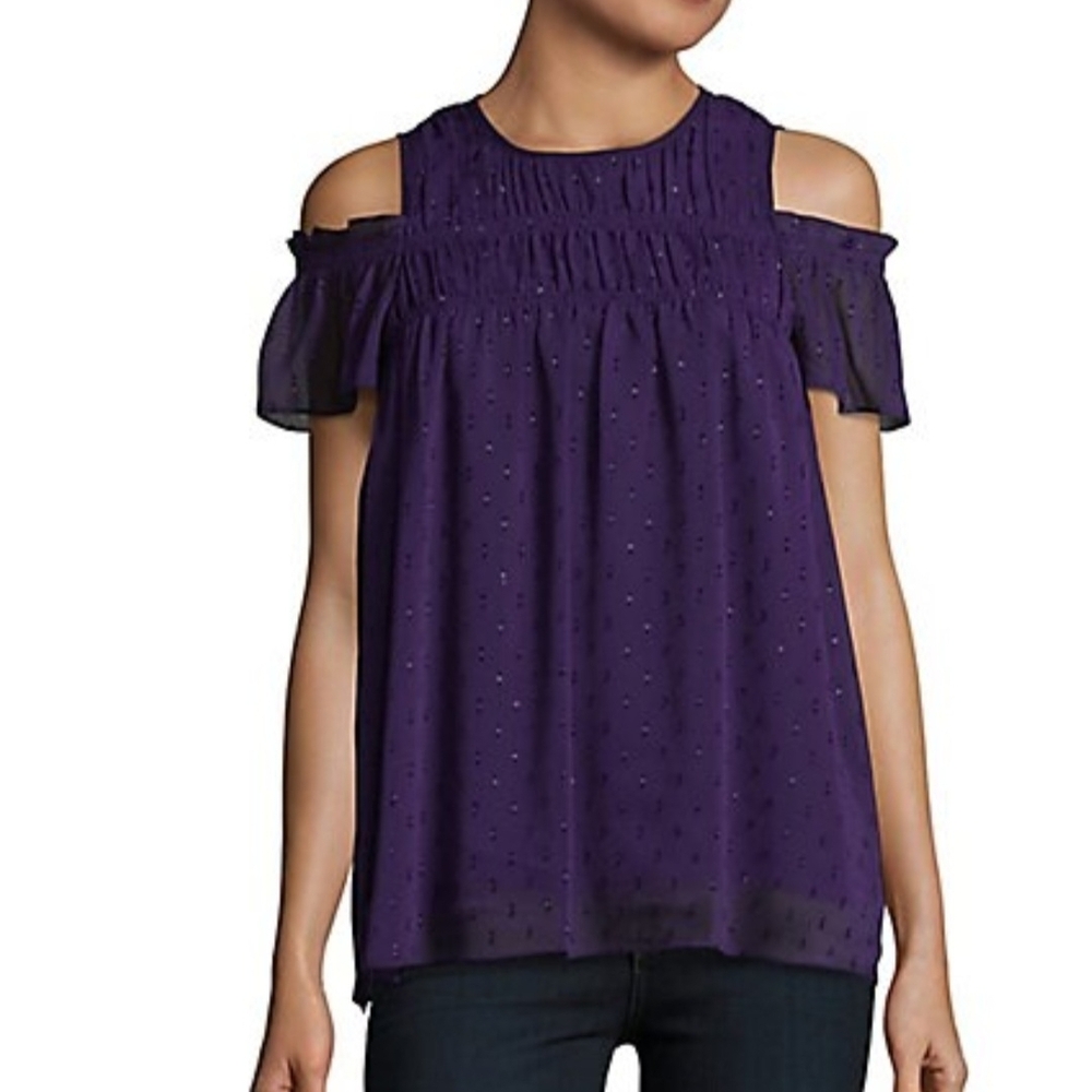 MICHAEL Michael Kors Purple Cold Shoulder Blouse